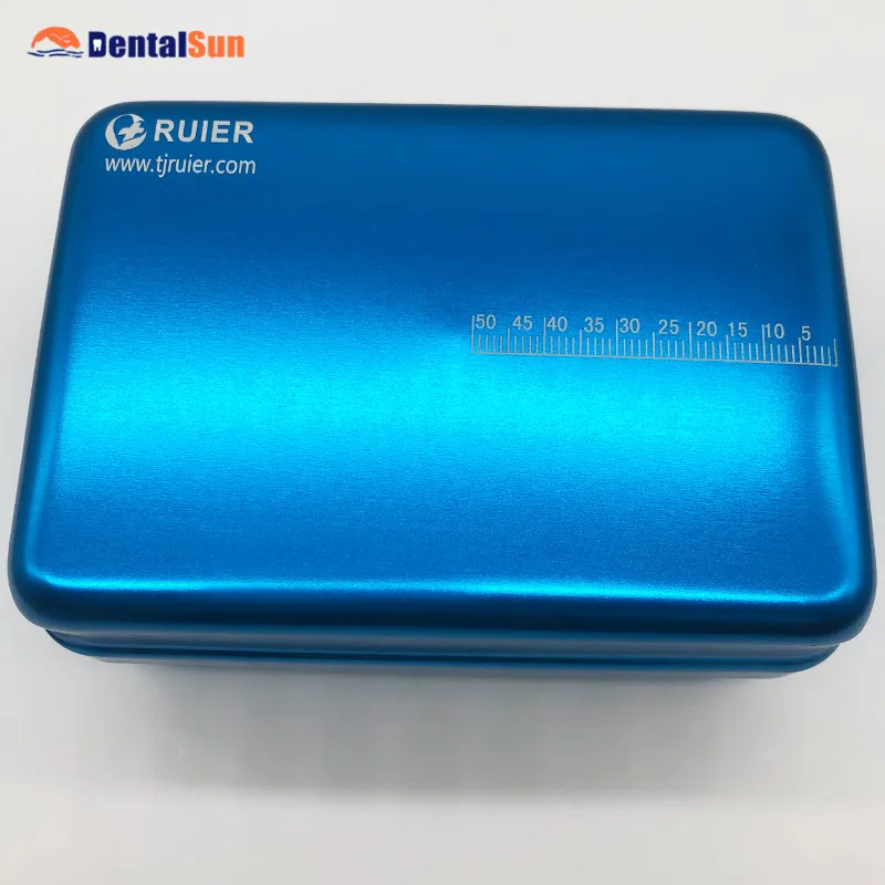 

Dental 120 Holes Aluminium Bur Disinfection Box Blue Color