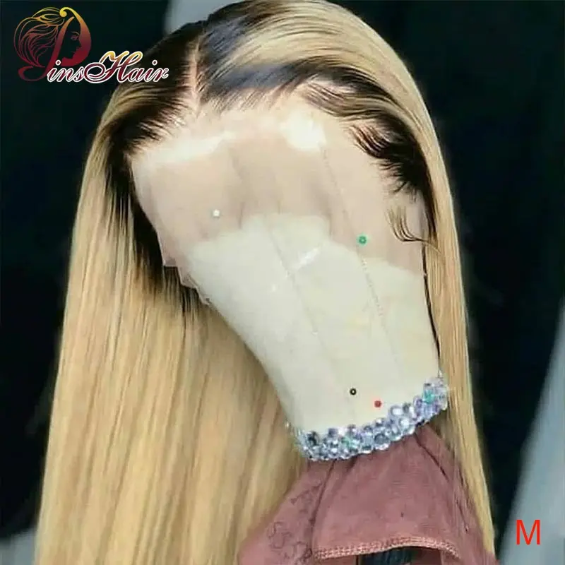 Бразильские человеческие волосы с полным кружевом парик Pinshair Ombre светлые T1B/613