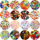 Акриловые бусины-разделители с смешанными буквами, круглые квадратные алфавиты, цифровые свободные бусины для изготовления ювелирных изделий, аксессуары сделай сам для браслетов, ожерелий