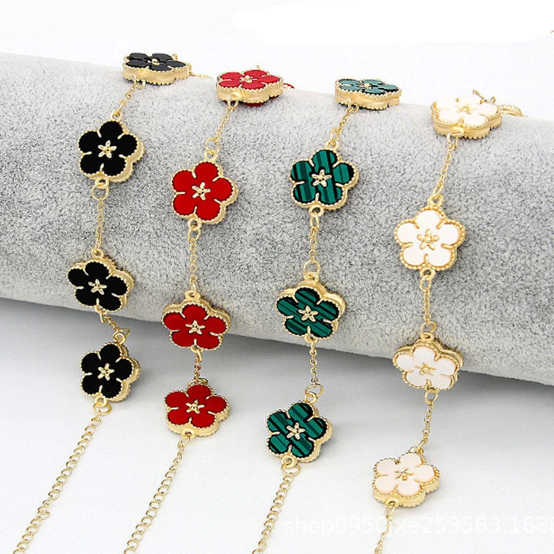 Женский браслет в Корейском стиле разноцветный бохо на металлической цепочке