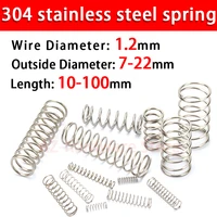 304 stainless steel compression spring return spring steel wire diameter 1 2mm outside diameter 622mm 10 pcs