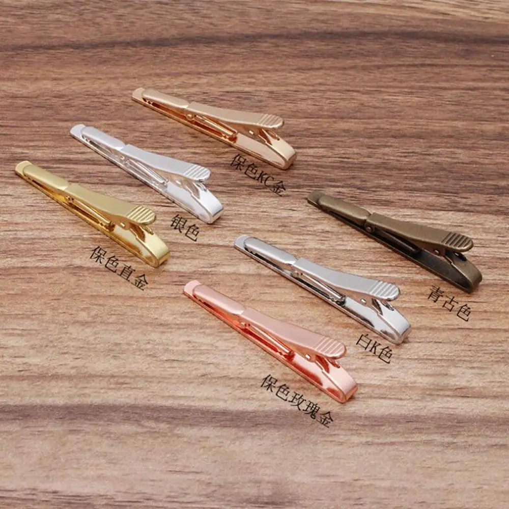

50pcs copper metal 55x5mm tie clip tie clips bezel blank cabochon base jewelry blanks settings TCAF05