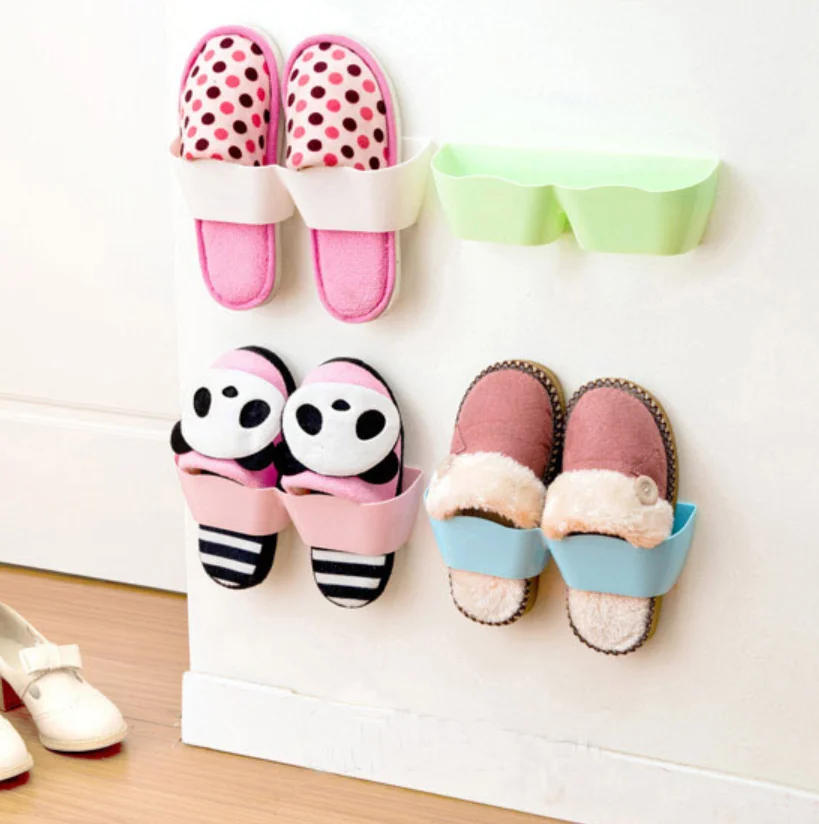 Настенный пластиковый держатель для обуви органайзер клейкая вешалка хранения