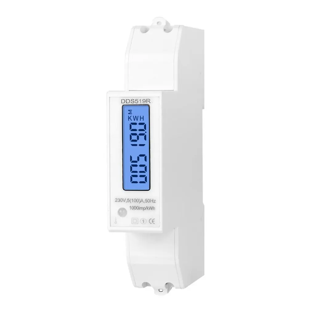 Однофазный Ватт метр цифровой измеритель мощности с RS485 Modbus 230В/100А DDS519R пластик +