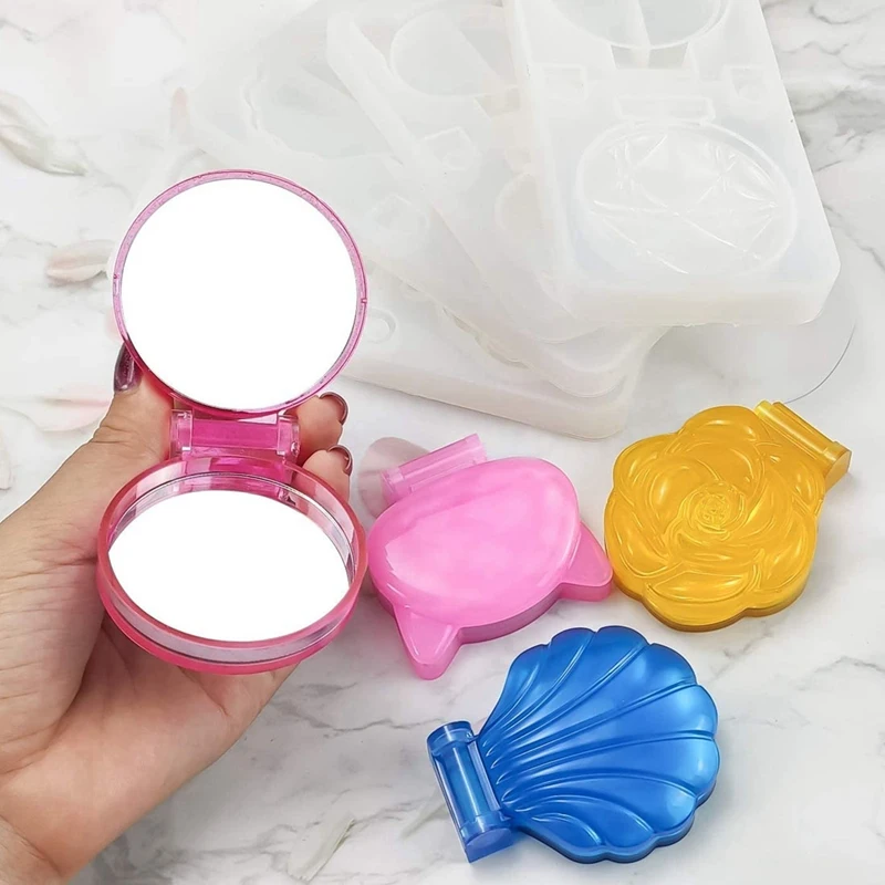 Форма для зеркала из силиконовой смолы-4 складных компактных с 8 зеркалами корпус