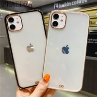 plating straight edge candy color phone case for iphone 13 12 mini 11 pro xs max xr x 7 8 plus se 2020 clear soft back cover cas