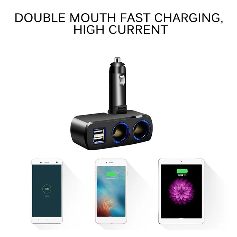 Двойной USB зарядное устройство 2 Way розетка для автомобильного прикуривателя