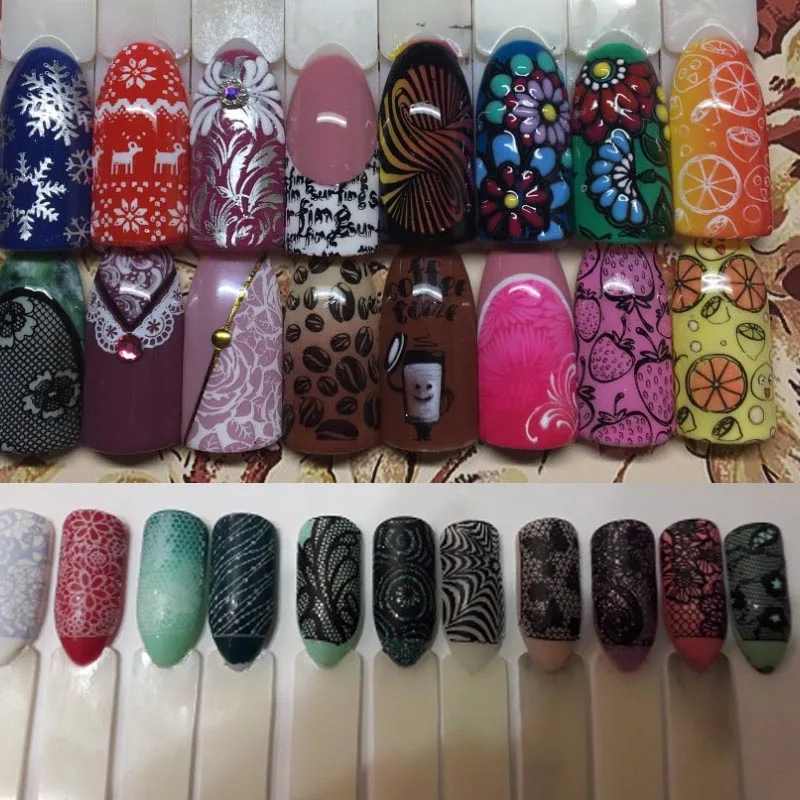 10 шт./лот набор пластин для стемпинга ногтей цветок растение Весенняя серия