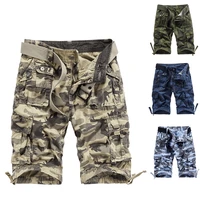 mens 2021 summer new casual loose camouflage cargo shorts men multi pocket 100 cotton street military knee length beach shorts