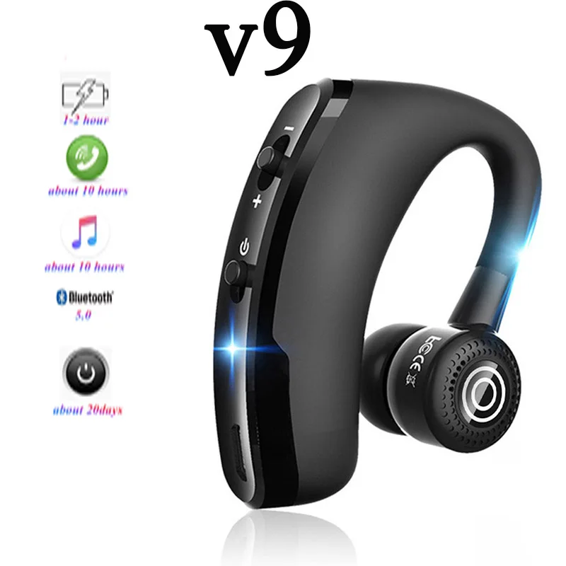 2021 Новая беспроводная Bluetooth-гарнитура V9 для бизнеса вождения автомобиля спорта