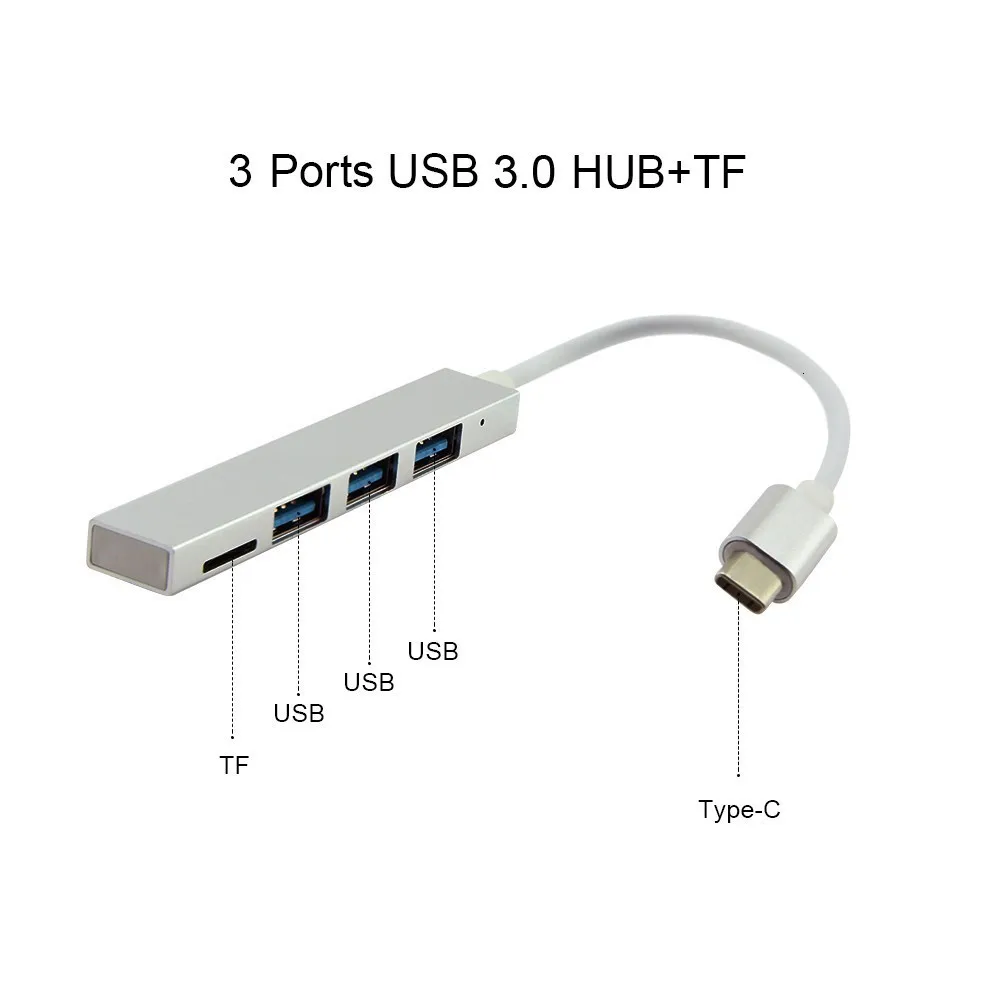 Концентратор CHYI 4 в 1 USB 3 0 TF кард-ридер для интерфейса Type-C высокоскоростные порта s