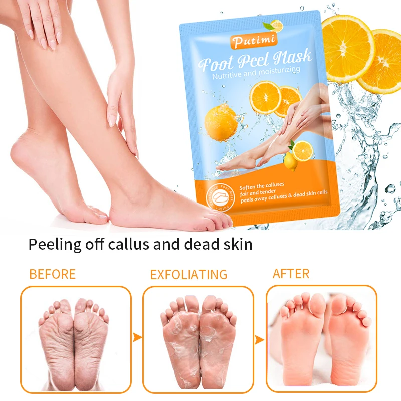 

5Pack PUTIMI Whitening Hand Mask Spa Gloves Anti Drying Skin Spa Hands Gloves Peeling Foot Mask Pedicure Socks Exfoliating Masks