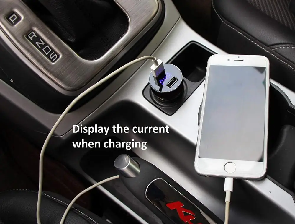 YiBeika автомобильное зарядное устройство с дисплеем Напряжение 3 1 А двойной USB