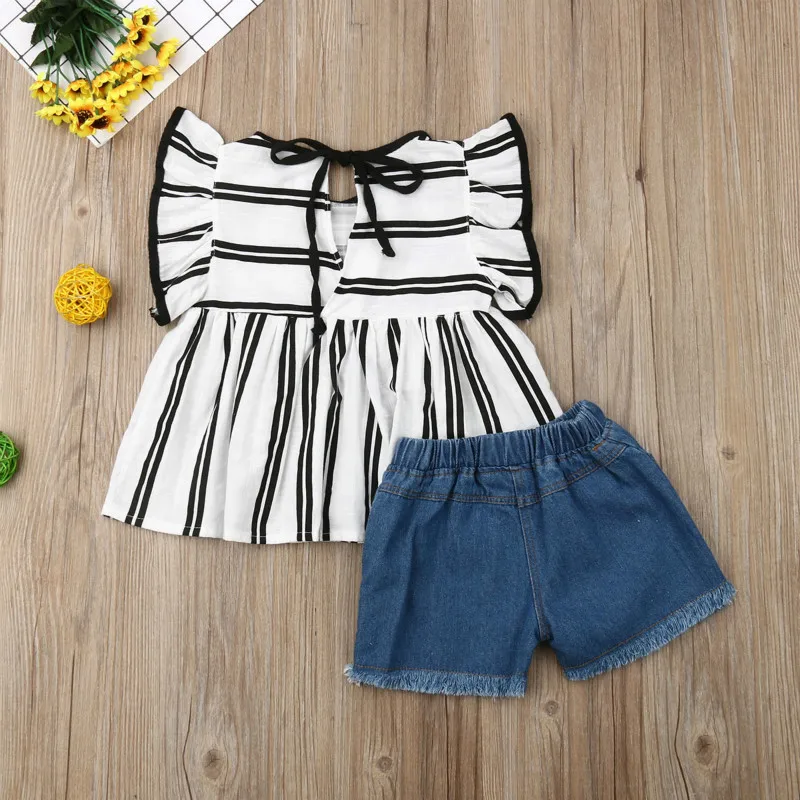 Модные детские нагрудники из 2 предметов для маленьких девочек комплекты одежды