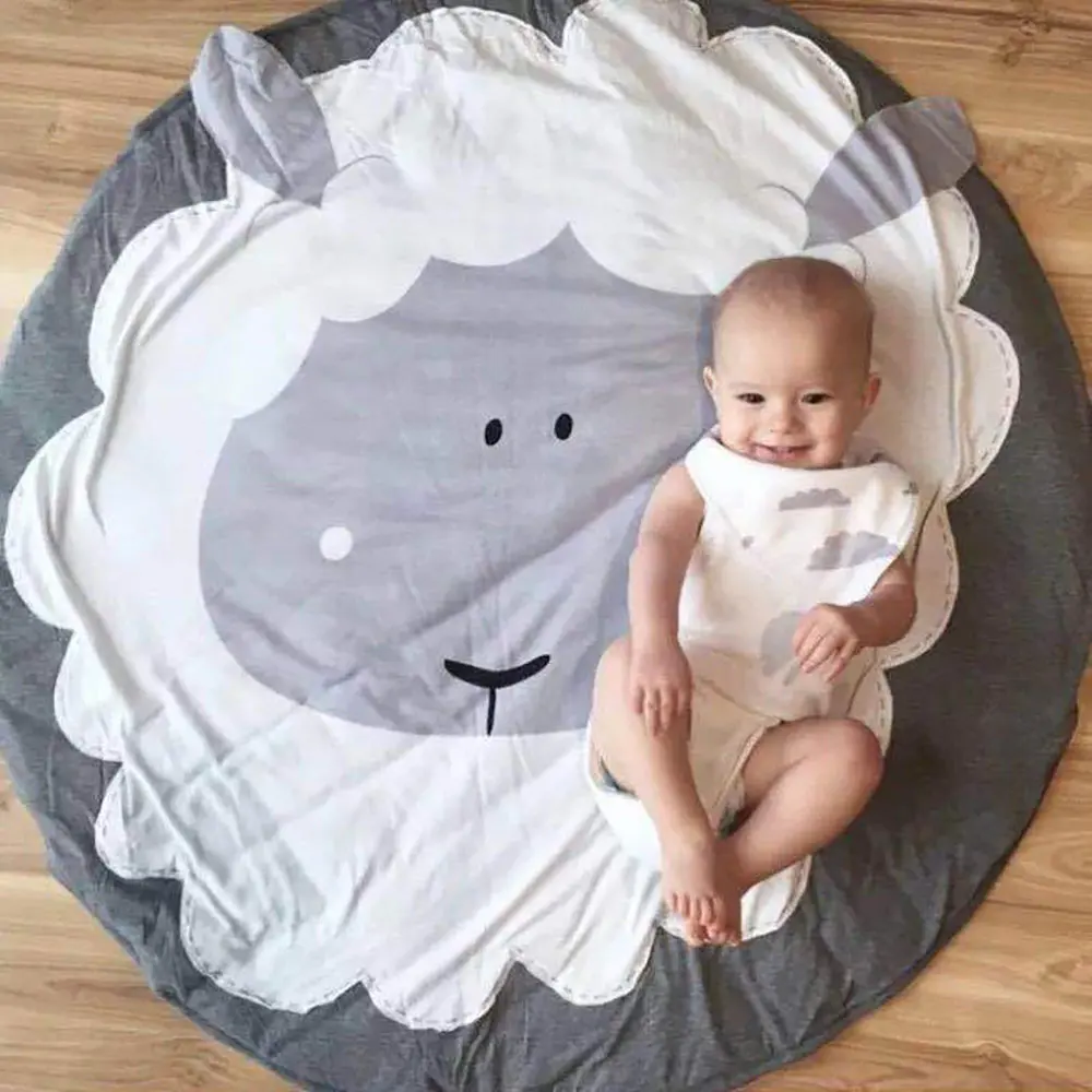 

Cartoon Sheep Round Play Mat Baby Crawling Mats Kid Floor Mat Cute Creeping Rugs Infant Crawl Carpet Newborn Rug Room Decoration