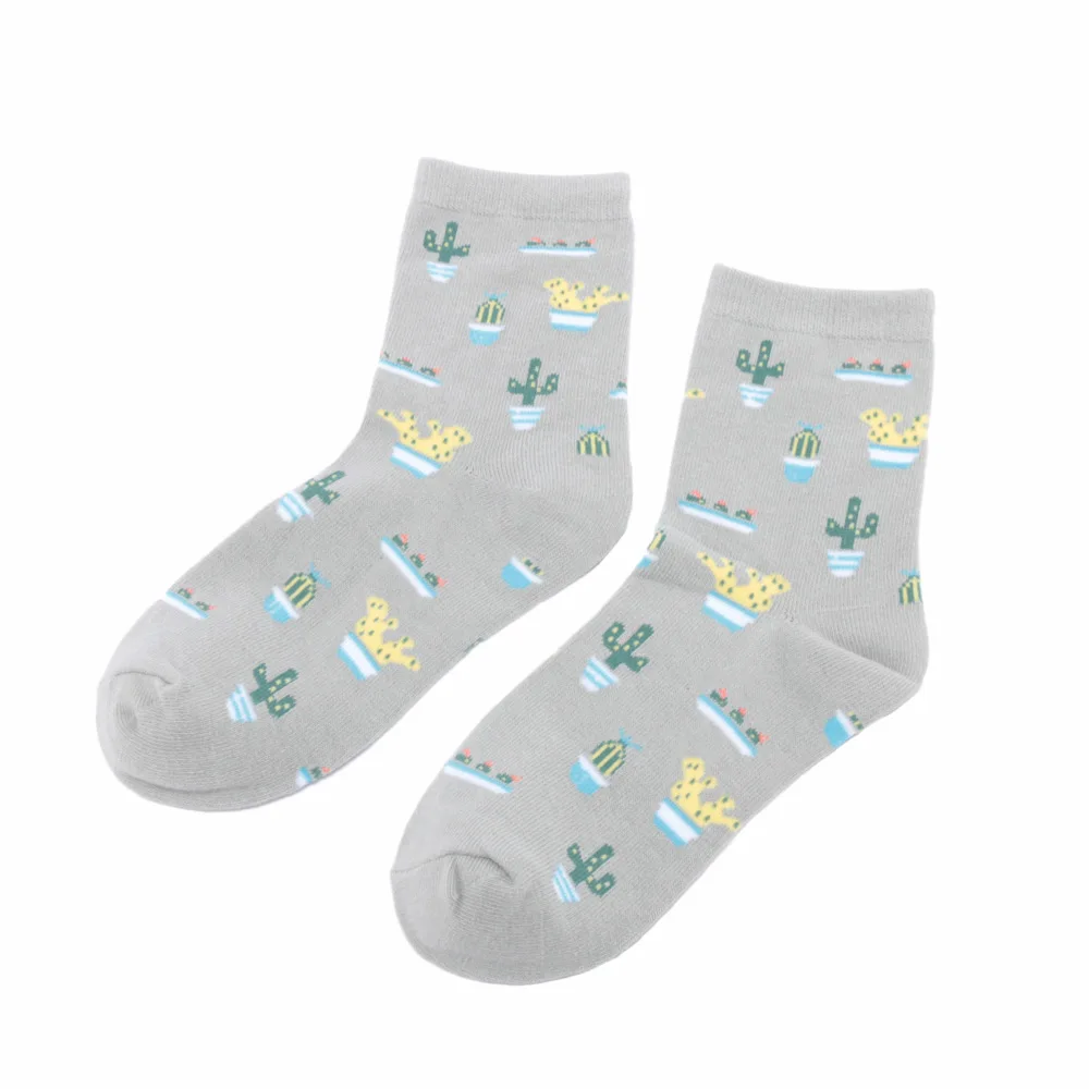 Женские носки с кактусами 1 пара удобные хлопковые для девочек| |