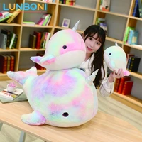 2845cm cute unicorn fish doll colorful narwhal plush toys stuffed whale soft animals pillow for baby girls kids birthday gift