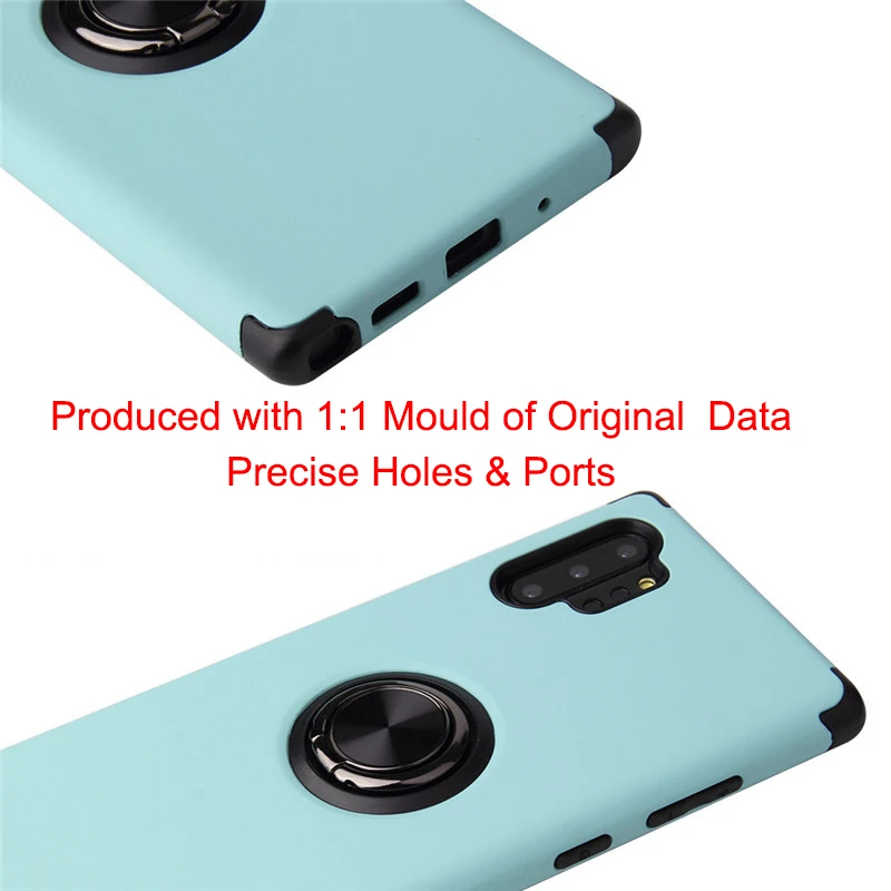 2019 Case for Samsung Note 10 Plus Phone Funda New Arrival Original Soft TPU PC Back Full Cover Metal Ring Bracket ShockProof |