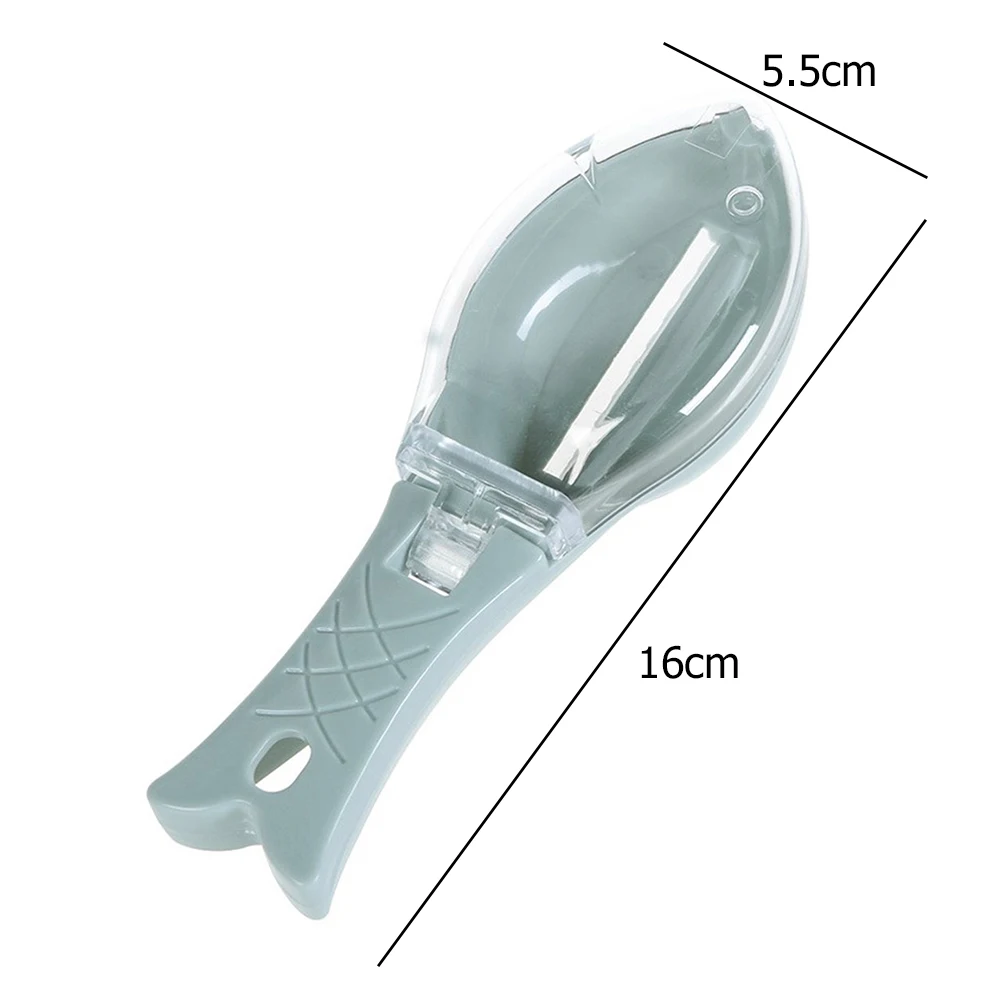 

Durable Fish Scaler Manual Scale Scraper Fish Skin Brush Scale Peeler Fast Remove Scale Knife with Cover Kitchen Tools Accessory