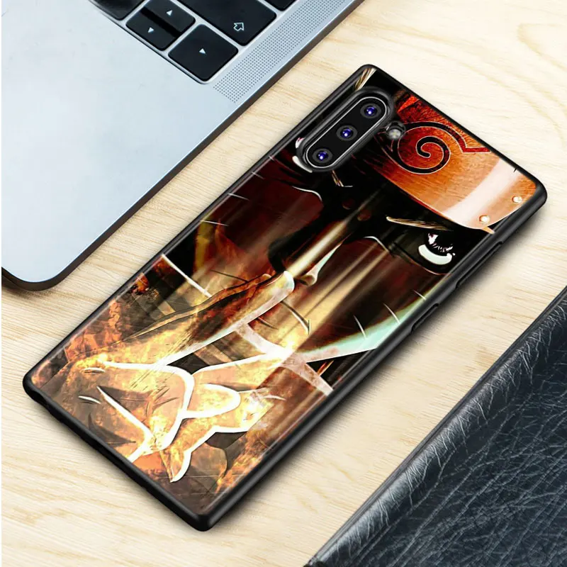 Черный силиконовый чехол аниме Наруто для samsung Galaxy Note 10Plus 10 Pro 9 8 S10 S9 S8 Plus S7 S6 Чехол Для Телефона