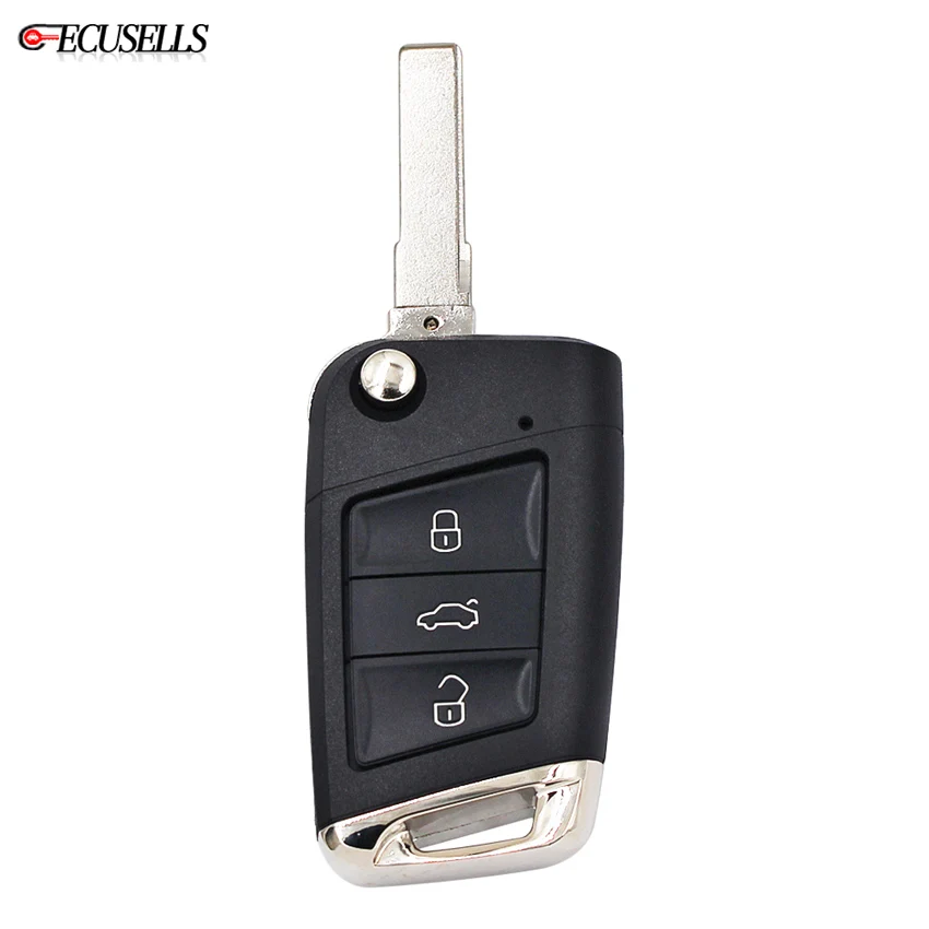 Чехол книжка для ключа с 3 кнопками HU66 HAA Blade VW for Volkswagen Tiguan A7 MQB Golf VII Golf7 MK7 Skoda