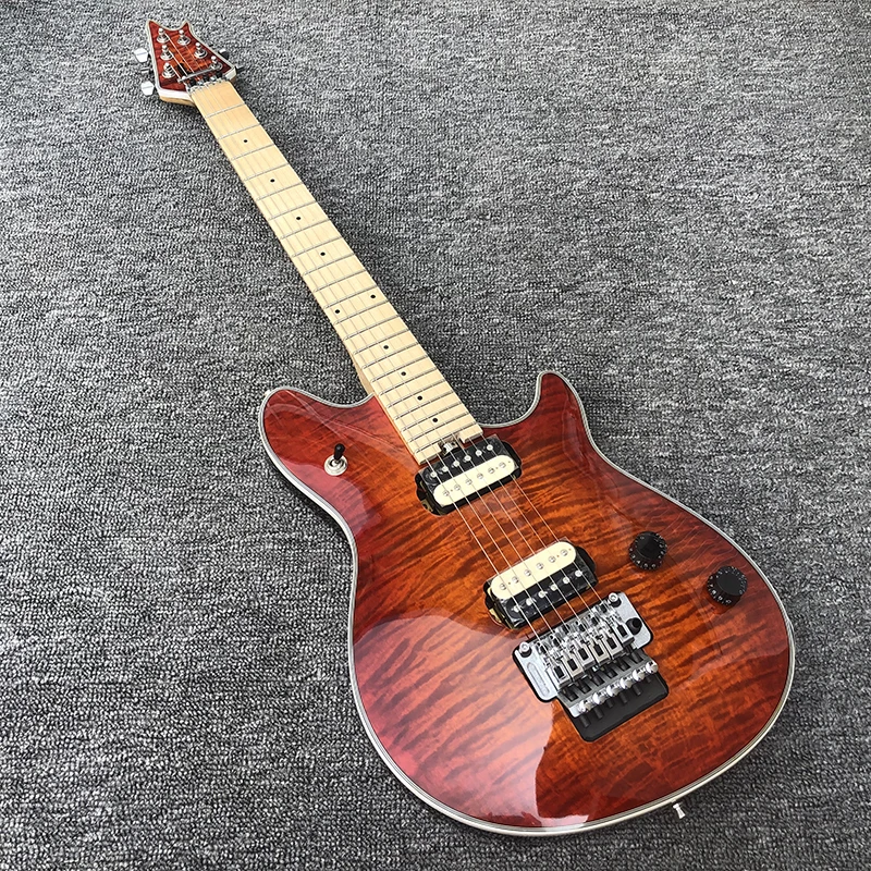 

Electric Guitar Solid Mahogany body Tobacco Flamed Maple Top Veneer Floyed Rose Bridge Zebra Pickups High Quality Fast Shipping