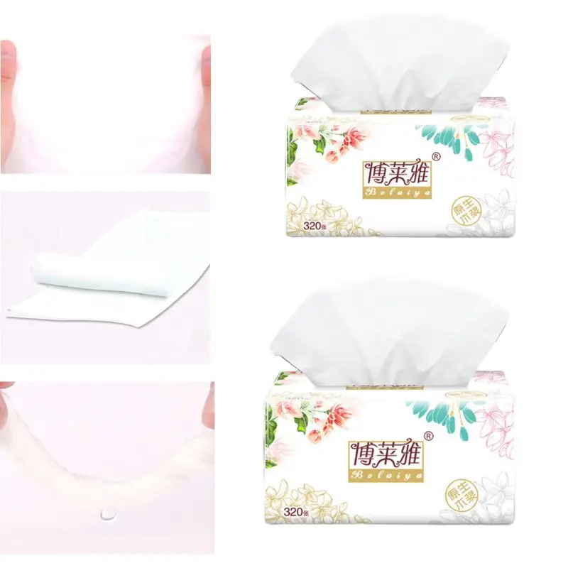 

3-Ply Facial Tissue, Soft Facial Paper, 320 Tissues per Pack, Household