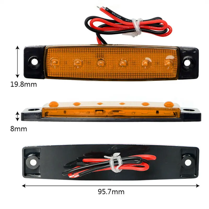 

Bus Side Marker Light Boat Trailer Lamp Amber ABS IP65 Accessories 10X