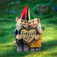 couple gnomes leaning statues endearing figurine love forever resin art desktop home decoration valentine anniversary gifts