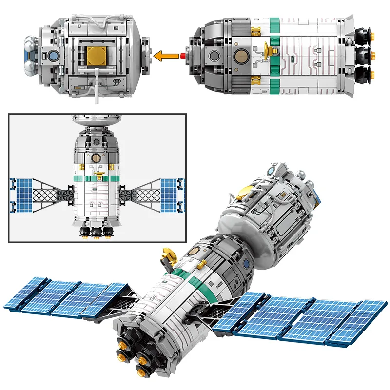 

City Technical Creator Lunar Lander car Building Blocks Classic Movie Exit Airship Cosmonaut Figures Bricks Toys For Children