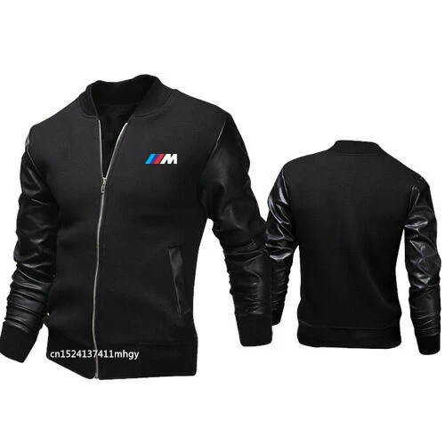 

Lightweight Leather sleeve stitching Jacket Zipper Sportswear for bmw Jacket Coat Man Pilot Jacket Casual Windbreaker Motorcycl