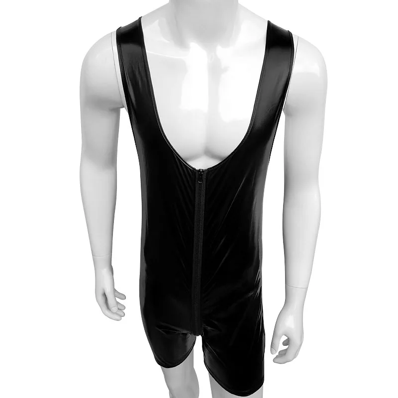 Сексуальное мужское нижнее белье из искусственной кожи боди с подтяжками