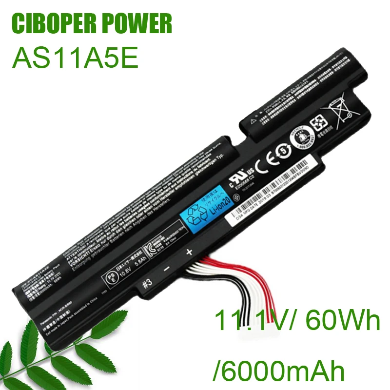 CP подлинный аккумулятор AS11A5E 11,1 V/ 60WH для Aspire TimelineX 4830TG 5830T 3830TG 4830T 5830TG 3830T 3INR18/65-2 AS11A3E AS11A5E