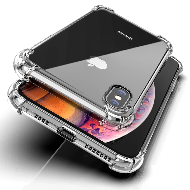 Роскошный противоударный силиконовый чехол для телефона чехол для iPhone 7 8 6 6S Plus 7 Plus 8 Plus X XS Max XR прозрачный защитный чехол