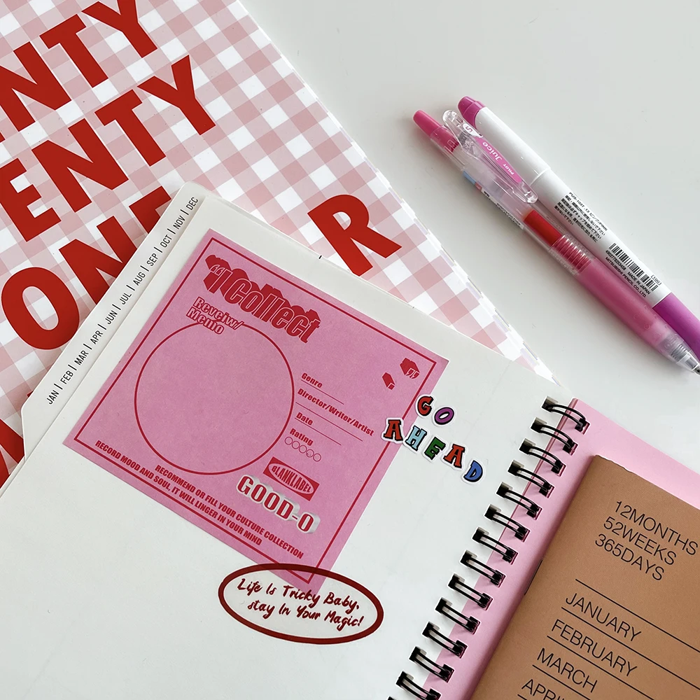 Записная книжка Kawaii с изображением розового сердца блокнот для заметок материал