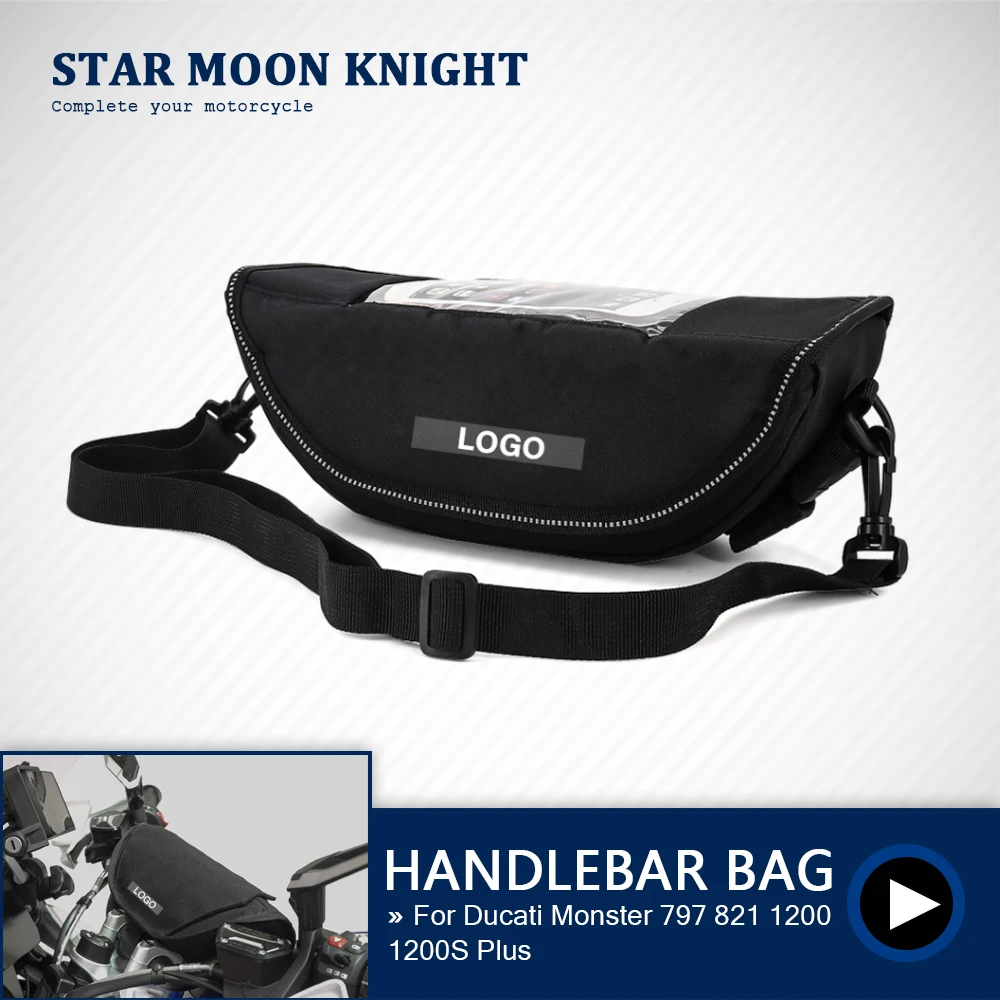 

For Ducati Monster 797 821 1200 1200S Plus Stealth Motorcycle Accessories Waterproof Bag Storage Handlebar bag Travel Tool bag