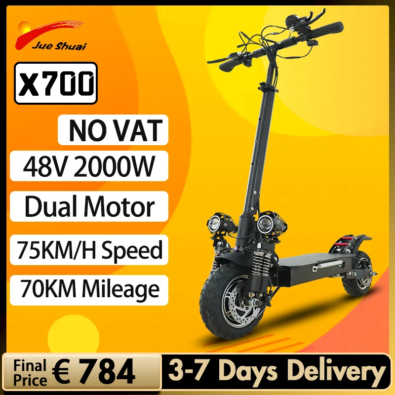 

52V 2000W Dual Motor E Scooter 75KM/H Max Speed Electric Scooter 70KM Max Mileage Electric Scooters Adults Warehouse in Europe