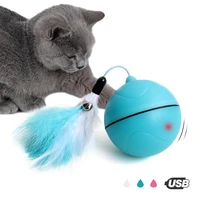 electric rolling magic ball toys for cats interactive automatic cat laser with teaser feather smart led flash usb rechargeable