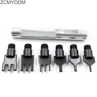 zcmyddm leather flat punch tool set for handle can replacement head belt hole punching leather rope weaving chisel craft tool