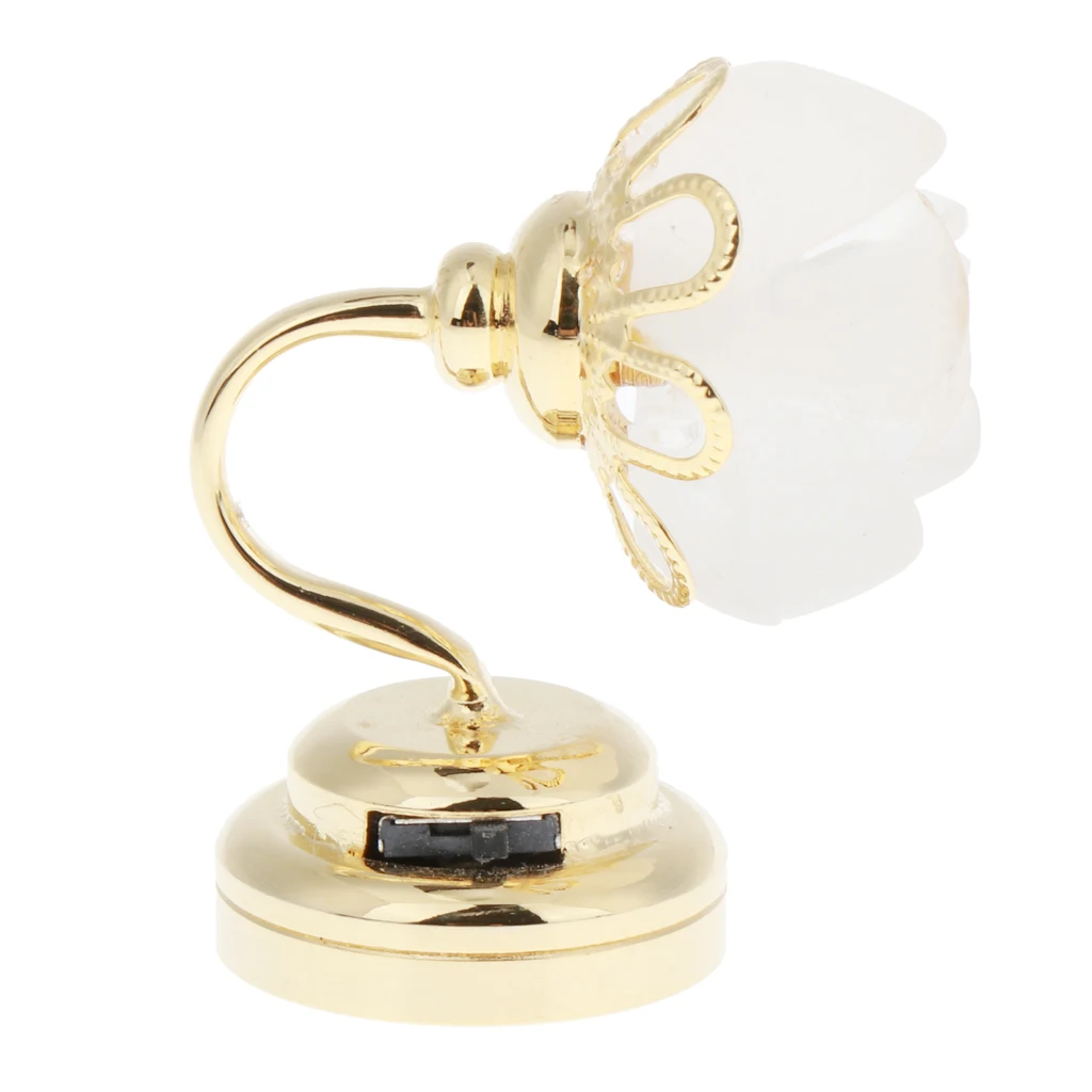 

1:12 Dollhouse Miniature Rose Shape LED Wall Light Desk Lamp Kit Home Decor