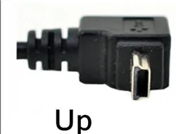 Мини-usb B Тип 5pin папа вверх вниз влево вправо под углом 90 градусов к USB 2,0 Мужской кабель для передачи данных 0,25 м 0,5 м 1,8 м 5 м - Цвет: UP