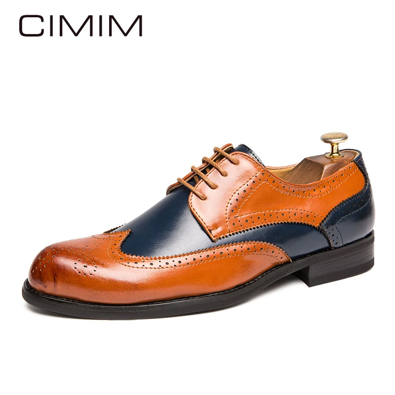 Брендовые кожаные туфли CIMIM мужские деловые и офисные большого размера модные
