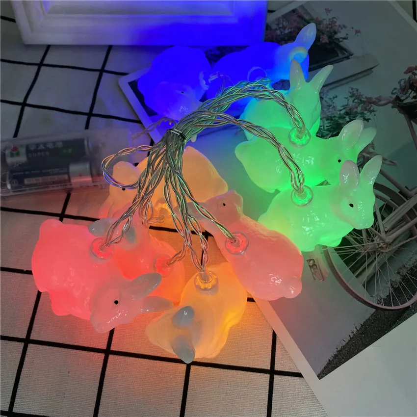 Пасхальный декор в виде милого кролика гирлянды светодиодные светильник Фея