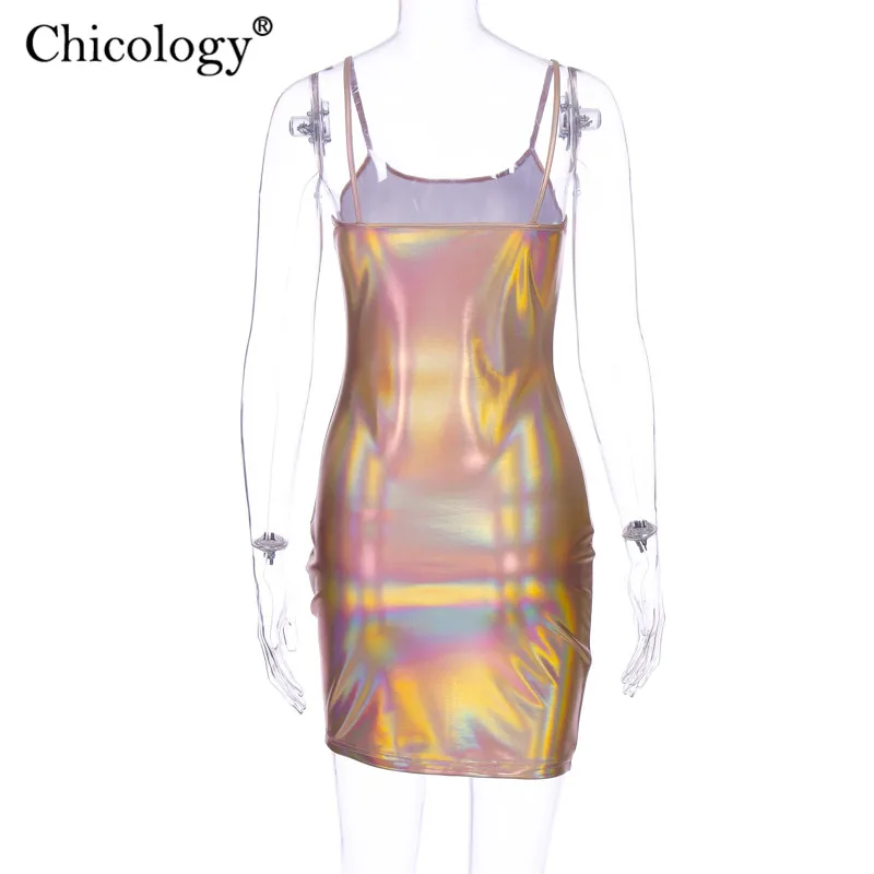 Chicology женское неоновое сексуальное мини платье из искусственной кожи вечерние