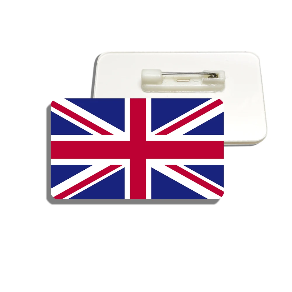 Broche de bandera británica para mujer y hombre, alfileres acrílicos para solapa, bolsa patriótica del Reino Unido, decoración de ropa