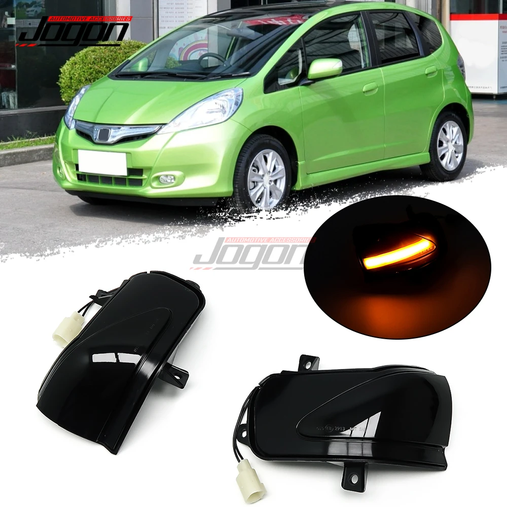 

2pcs Black For Honda Fit Jazz Hatchback 2009 2010 2011 2012 2013 For Insight Car LED Dynamic Turn Signal Lamp Side Mirror Light