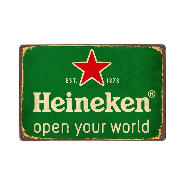 Heineken пиво металлическая Жестяная Табличка с надписью Редкие плакат ржавые