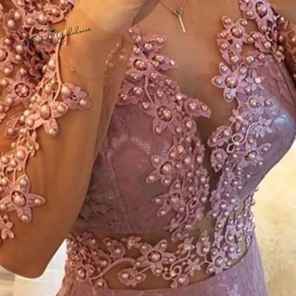 Vestidos de Noche с длинным рукавом вечернее платье Новое поступление Вечерние платья для выпускного вечера розовое детское платье силуэта «русалка» платье для выпускного вечера ballkleider