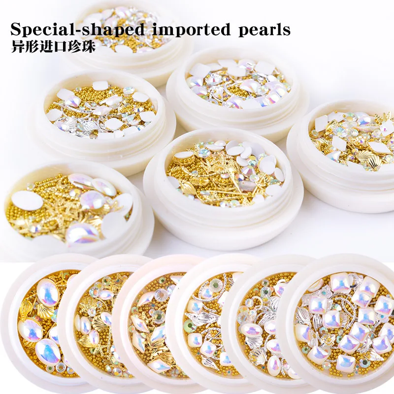 Ювелирные изделия для дизайна ногтей камень в форме жемчуга украшение ногтевого