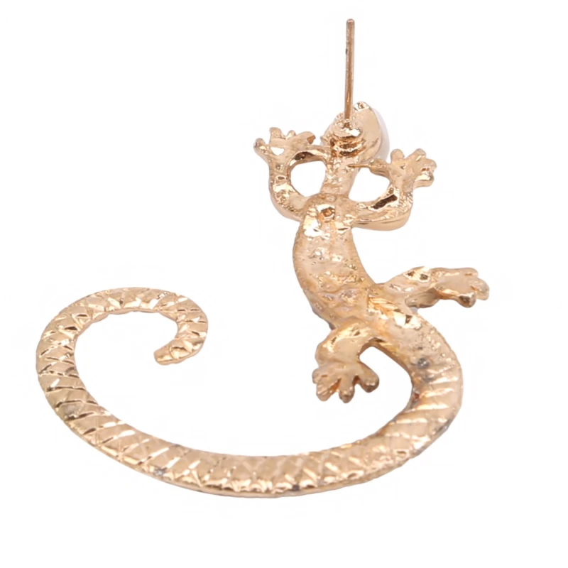 

Ladies Exaggerated Gecko Lizard Stud Earrings Fashion Elegant Accessories Rhinestone Ear Cuff Earrings For Female